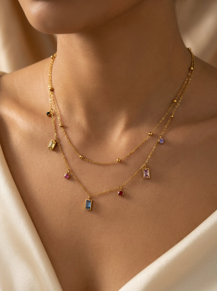 18K Gold Plated Two Layer Necklace
