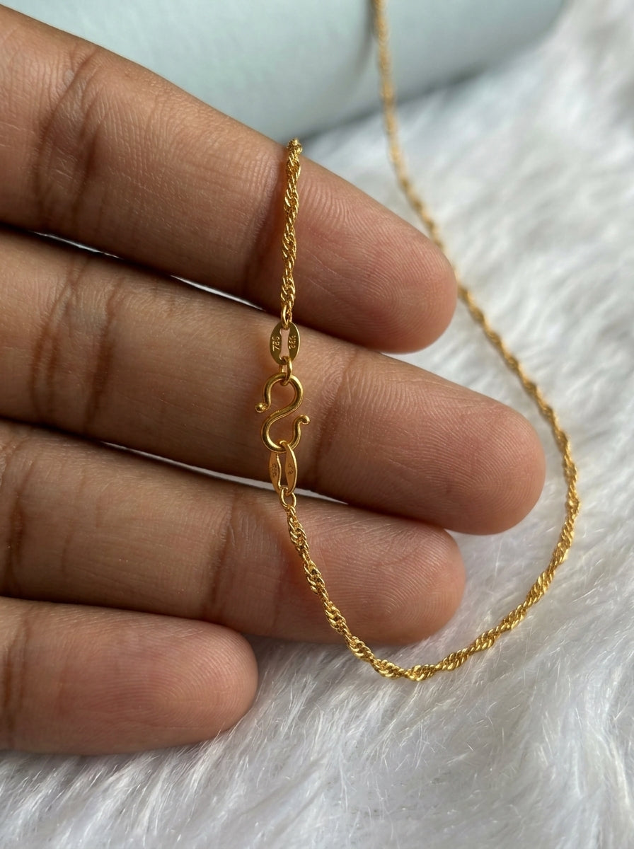 18K Gold Plated Herringbone Chain | Waterproof & Tarnish-Free