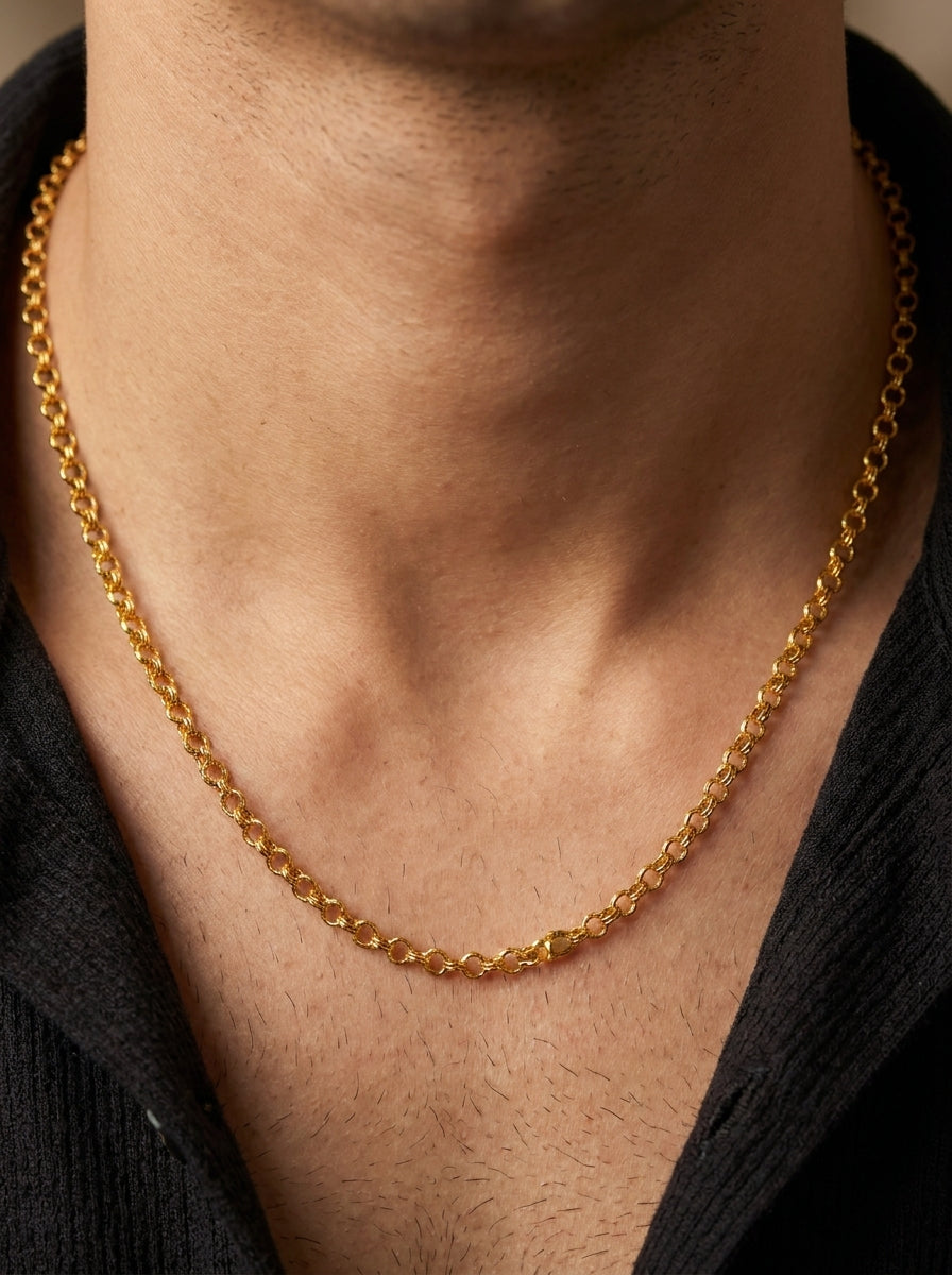 Premium Chain Daily Wear | 18K Gold Plated | Waterproof & Unisex
