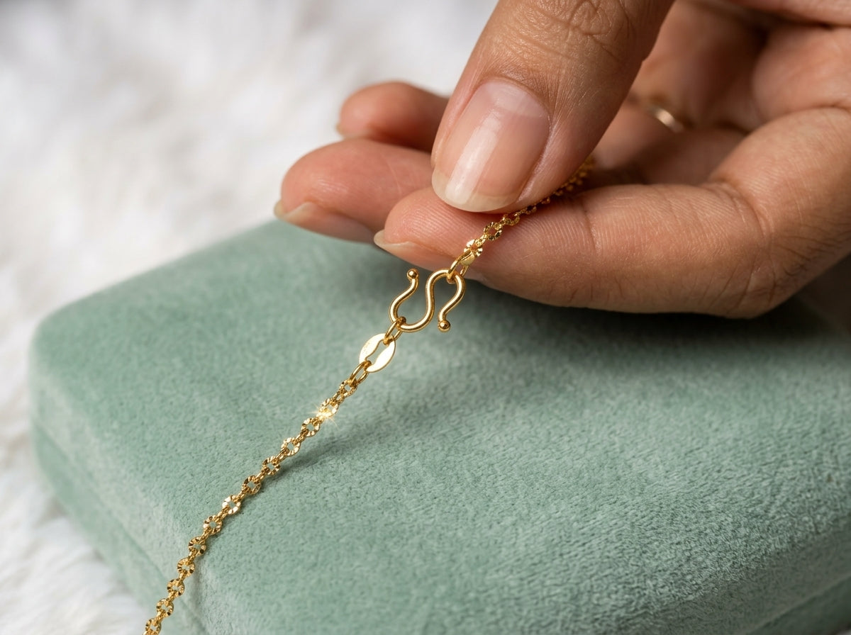 18K Gold Plated Wheat Mesh Chain | Unisex Luxury | Anti-Tarnish