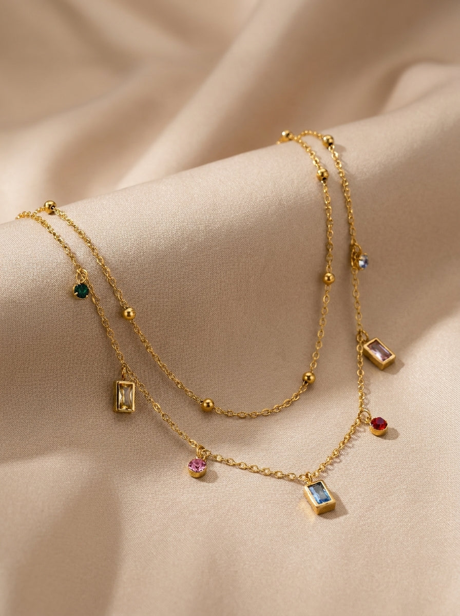 18K Gold Plated Two Layer Necklace
