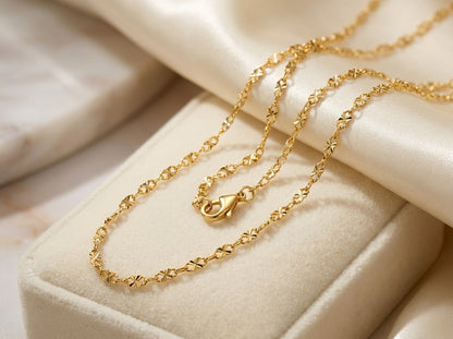 18K Gold Plated Modern Chain | Stainless Steel | High-Polish Finish