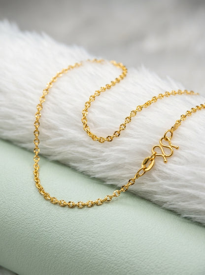 18K Gold Plated Wheat Mesh Chain | Unisex Luxury | Anti-Tarnish