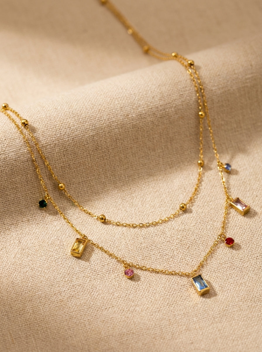 18K Gold Plated Two Layer Necklace