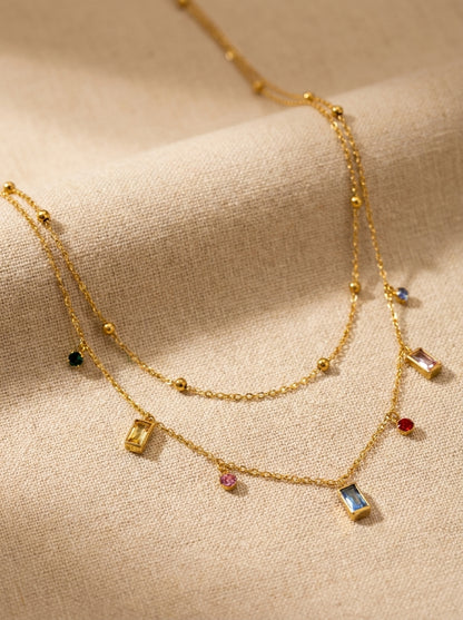 18K Gold Plated Two Layer Necklace