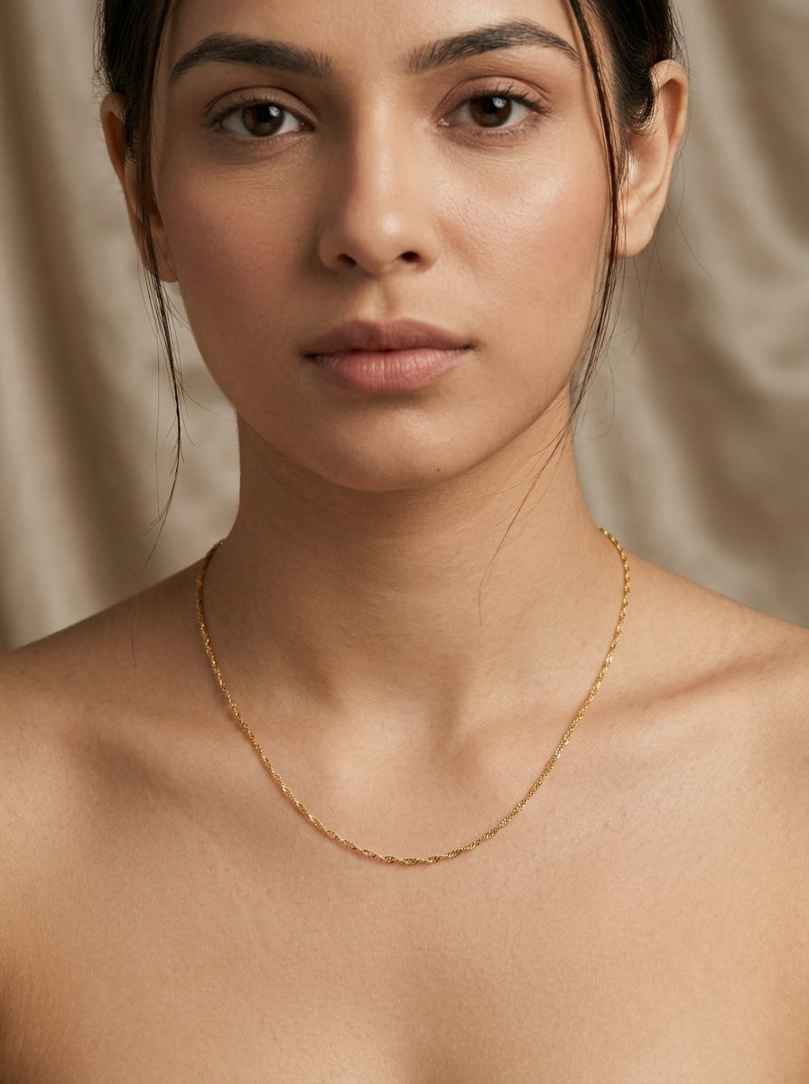 Premium Daily Wear Chain | 18K Gold Plated | Sensitive Skin Friendly