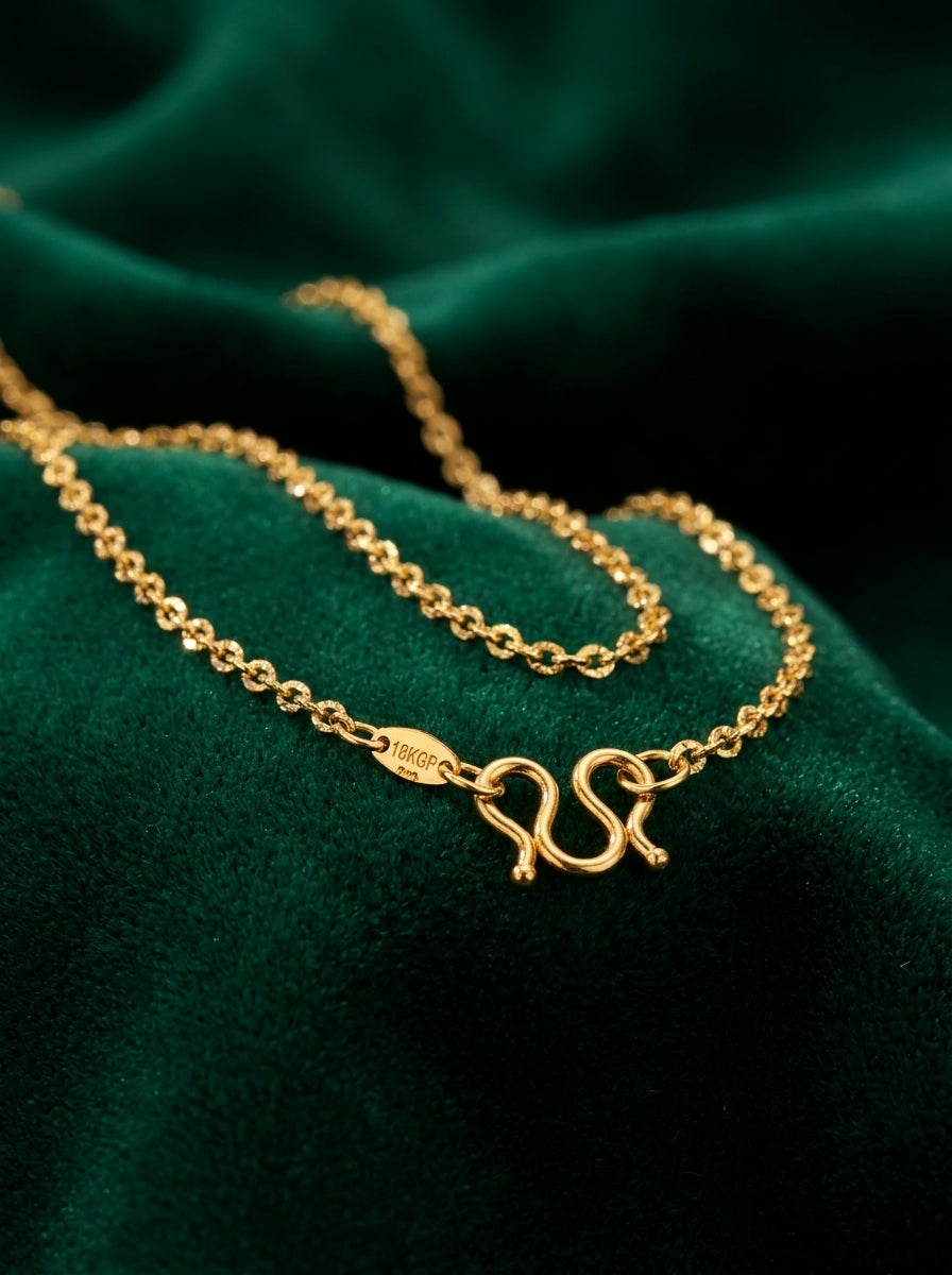 18K Gold Plated Minimal Chain | Skin-Safe & Highly Durable