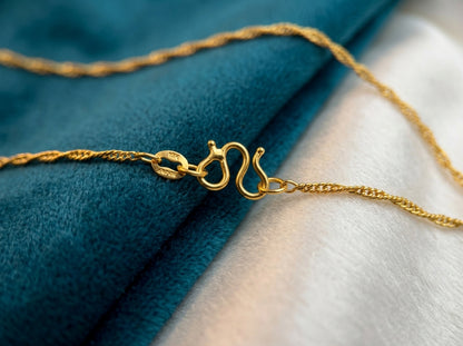 18K Gold Plated Herringbone Chain | Waterproof & Tarnish-Free