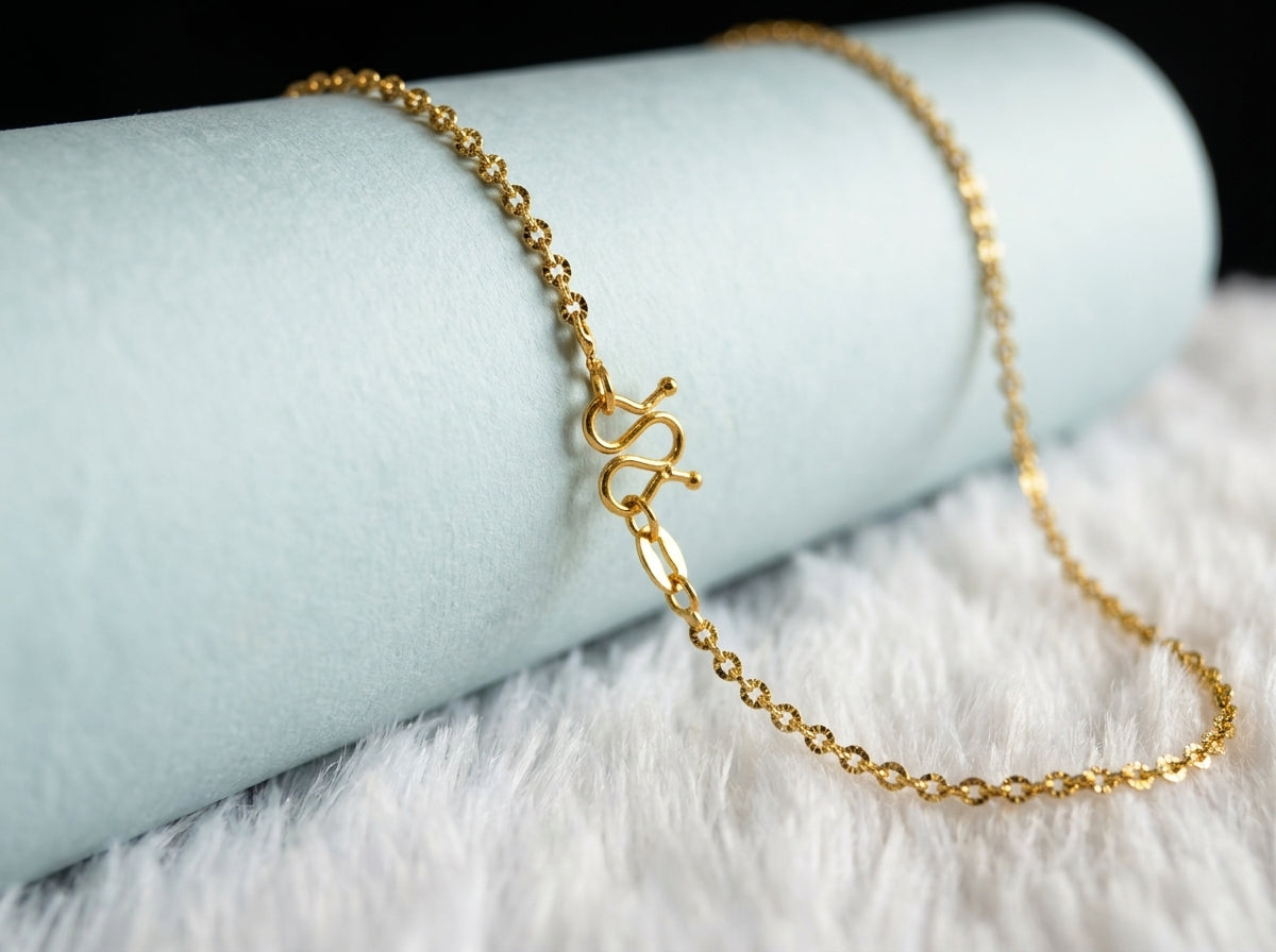 18K Gold Plated Wheat Mesh Chain | Unisex Luxury | Anti-Tarnish