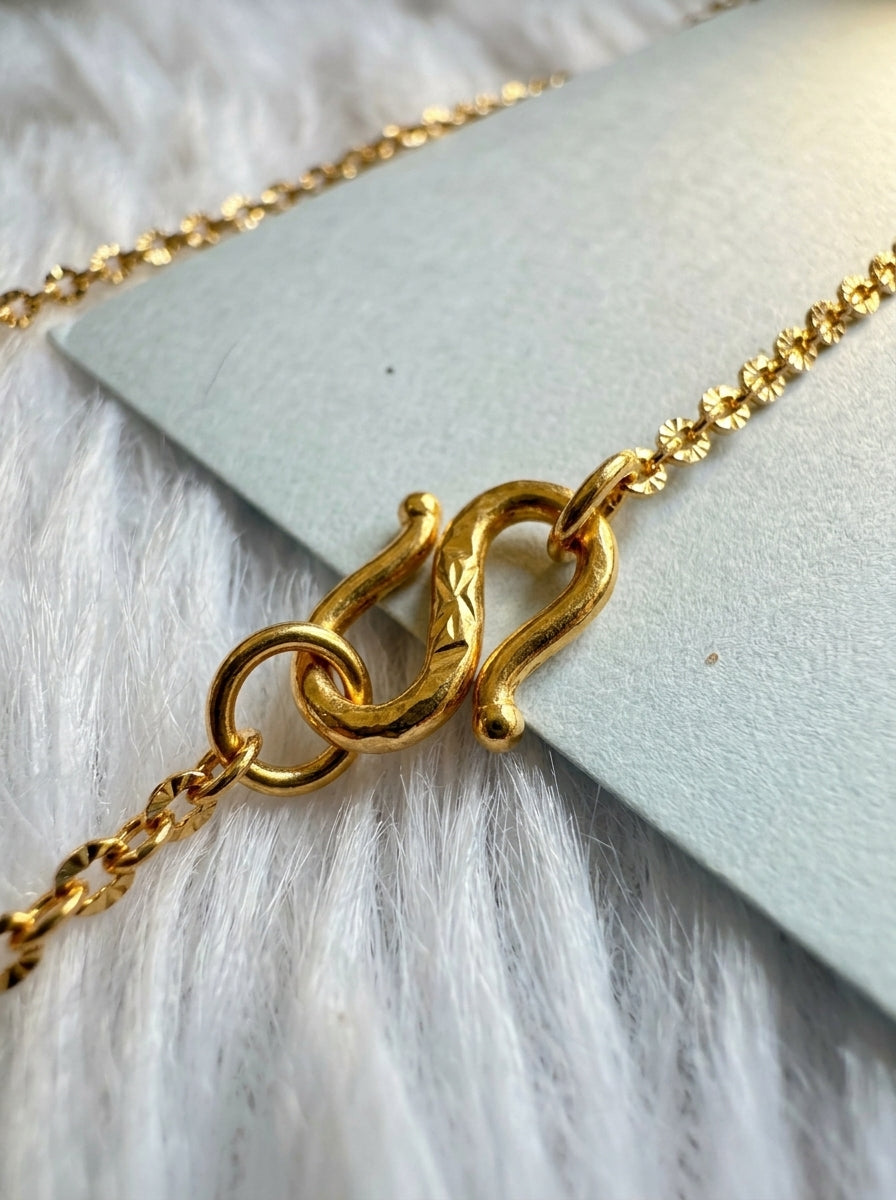 18K Gold Plated Wheat Mesh Chain | Unisex Luxury | Anti-Tarnish