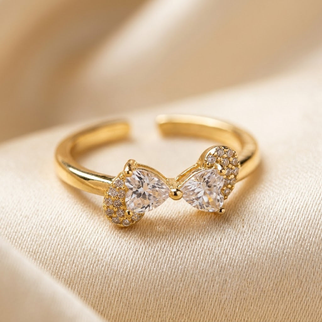 Pastel Crystal Botanical Vine Branch Open Adjustable Ring - View 4