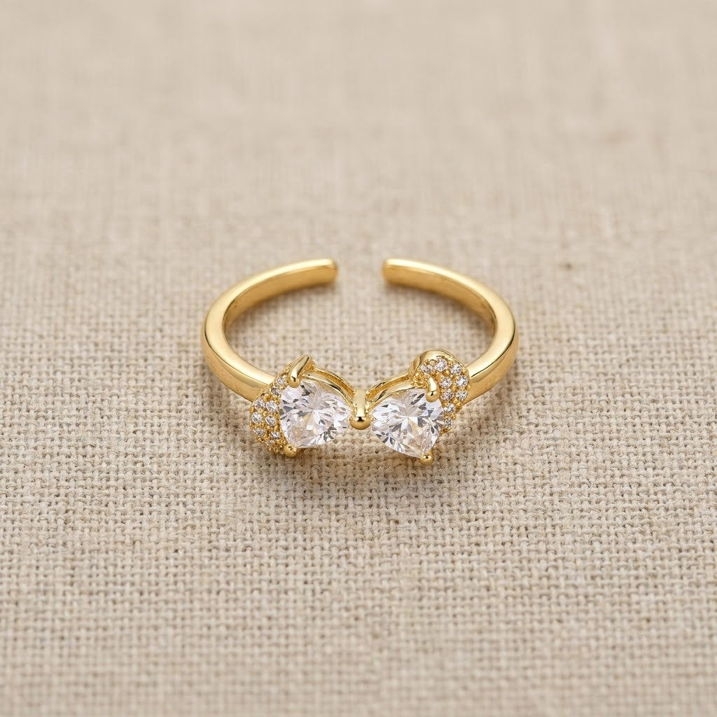 Pastel Crystal Botanical Vine Branch Open Adjustable Ring - View 7