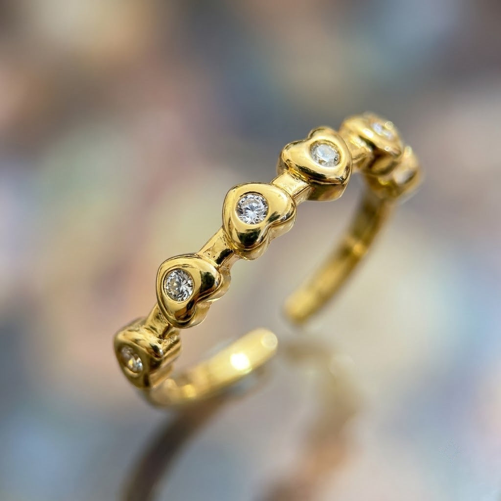 Solitaire Diamond Cut Collet Bezel Adjustable Ring - View 4