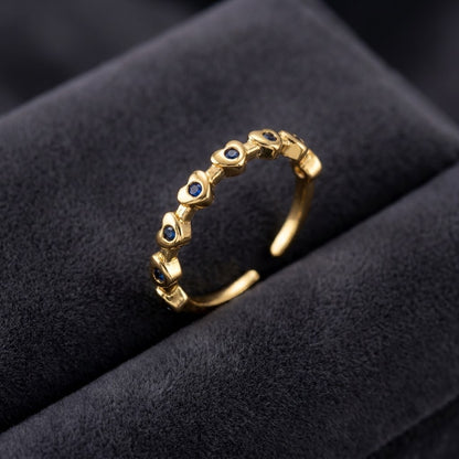 Midnight Sapphire Collet Bezel Adjustable Ring - View 1