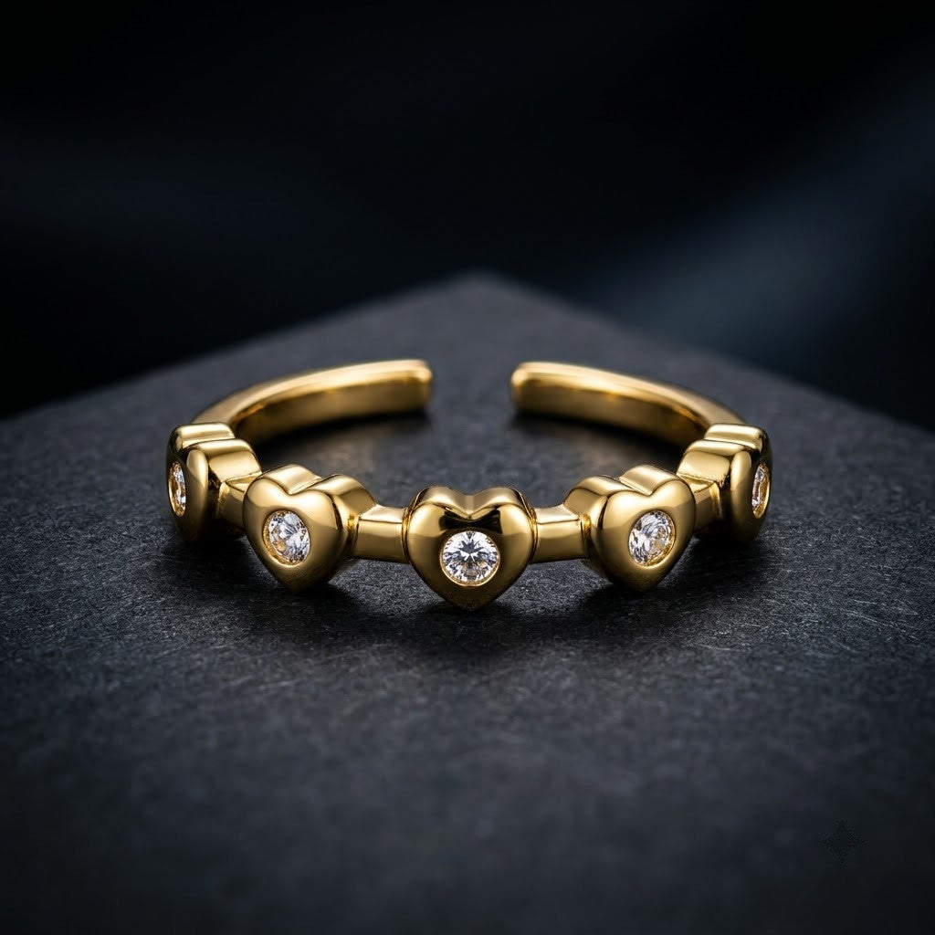 Solitaire Diamond Cut Collet Bezel Adjustable Ring - View 6