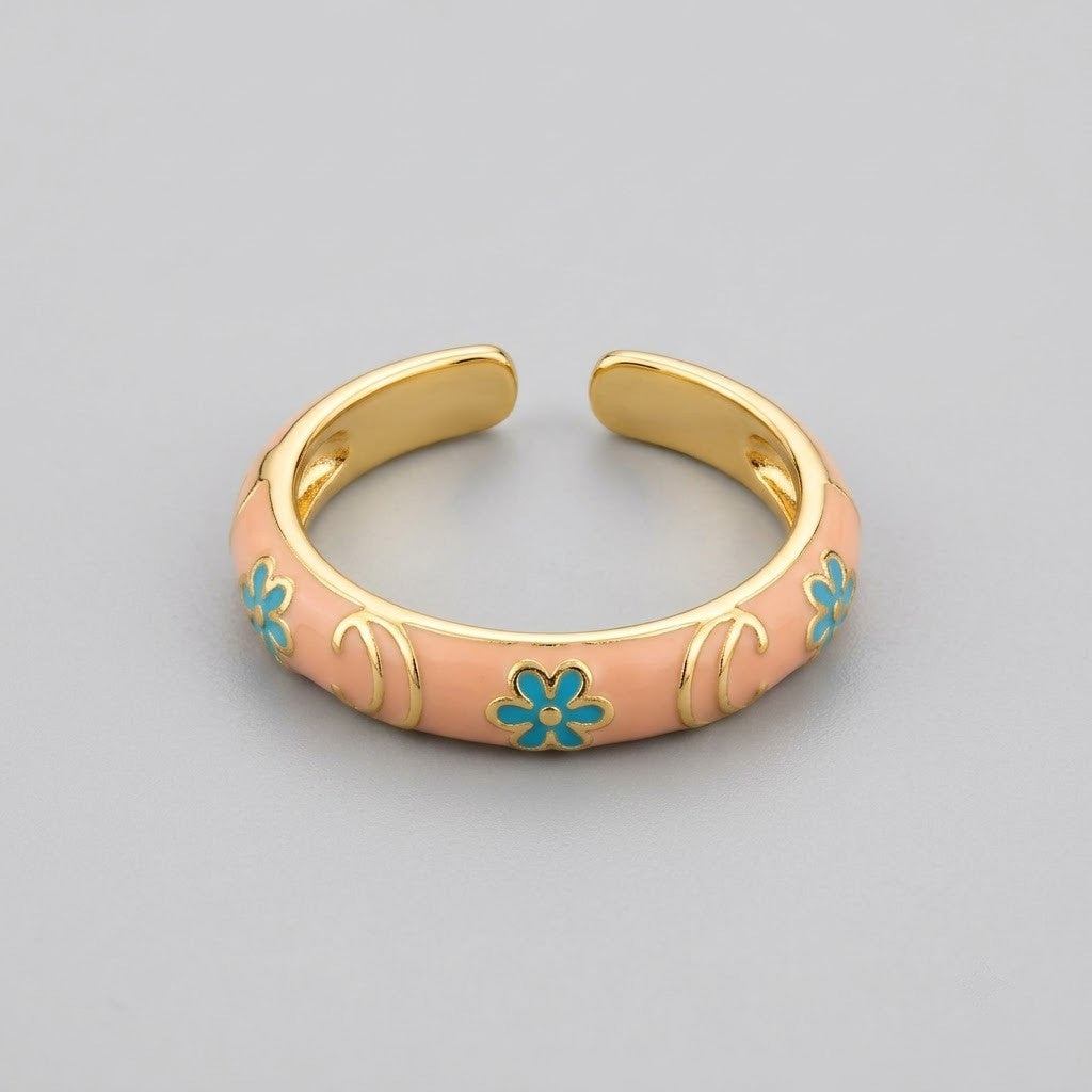 North Star & Turquoise Inset Dome Adjustable Ring - View 7