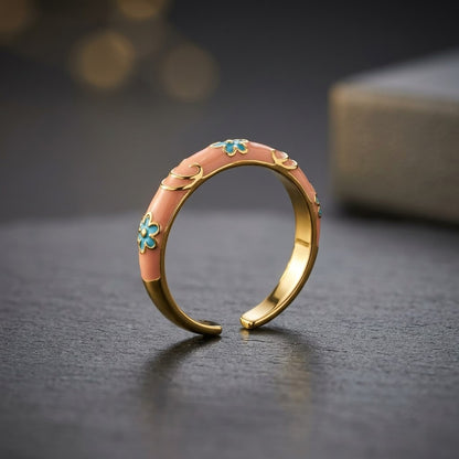 North Star & Turquoise Inset Dome Adjustable Ring - View 2