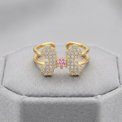 Luxe Pavé Diamond Butterfly Statement Adjustable Ring - View 7