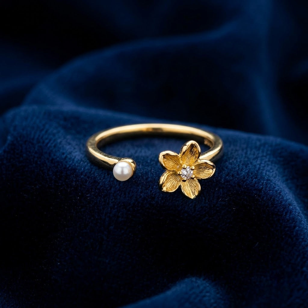 Spinning Sunflower Fidget Meditation Adjustable Ring - View 2