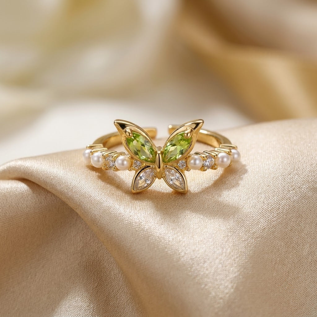 Grecian Olive Leaf Wreath Open Bypass Adjustable Ring - View 2