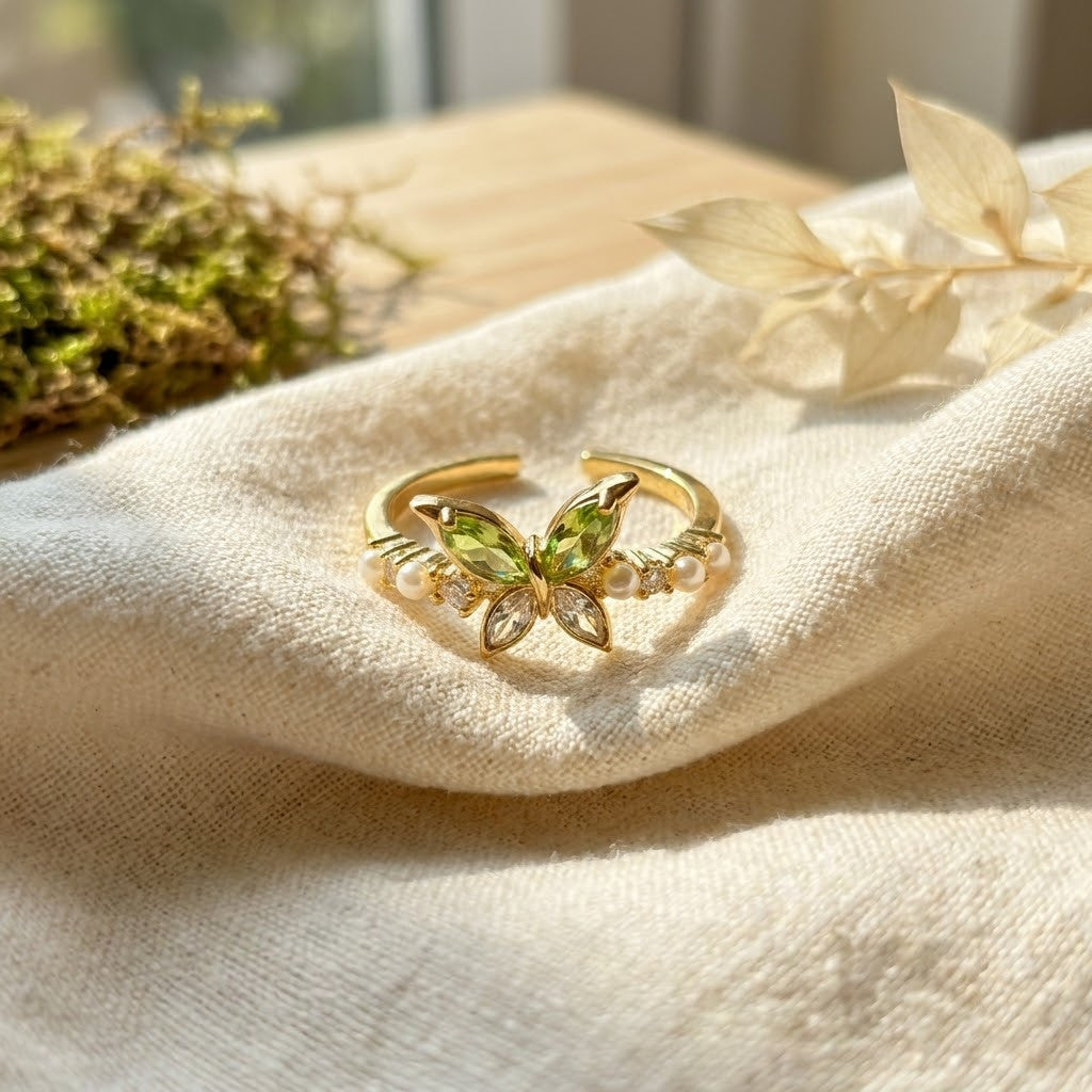 Grecian Olive Leaf Wreath Open Bypass Adjustable Ring - View 3
