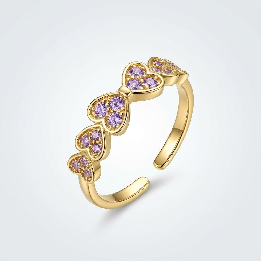 Sweetheart Contoured Pavé Crystal Adjustable Ring - View 6
