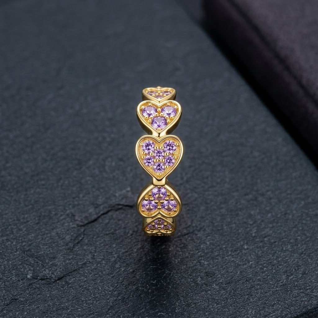 Sweetheart Contoured Pavé Crystal Adjustable Ring - View 7