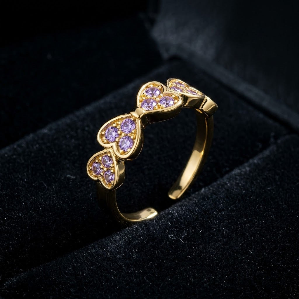 Sweetheart Contoured Pavé Crystal Adjustable Ring - View 5