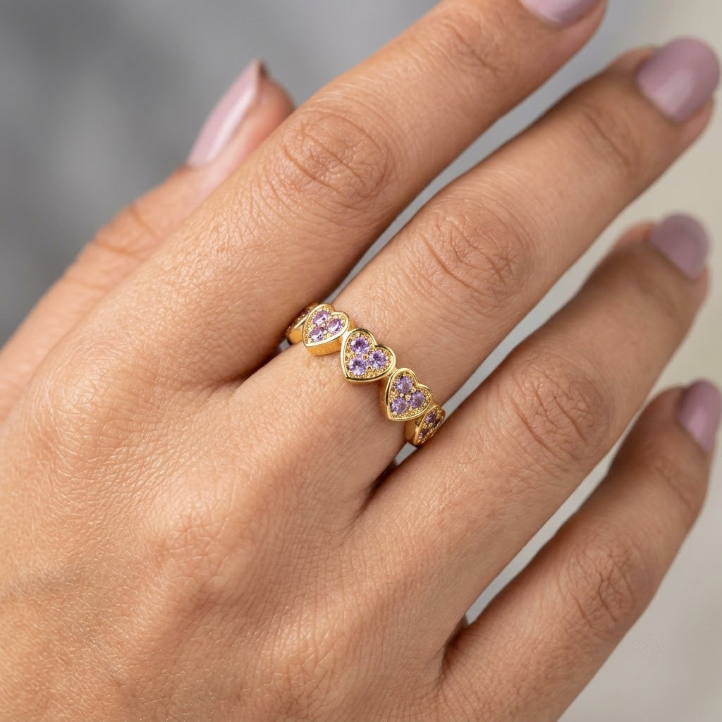 Sweetheart Contoured Pavé Crystal Adjustable Ring - View 4