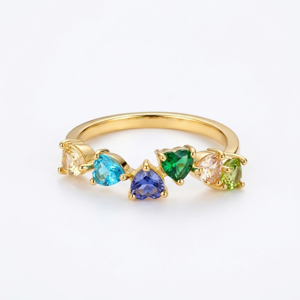 Kaleidoscope Pastel Multicolor Collet Bezel Adjustable Ring - View 7