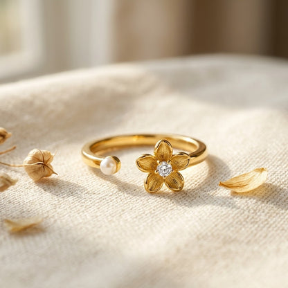 Spinning Sunflower Fidget Meditation Adjustable Ring - View 3