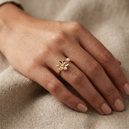 Spinning Sunflower Fidget Meditation Adjustable Ring - View 5