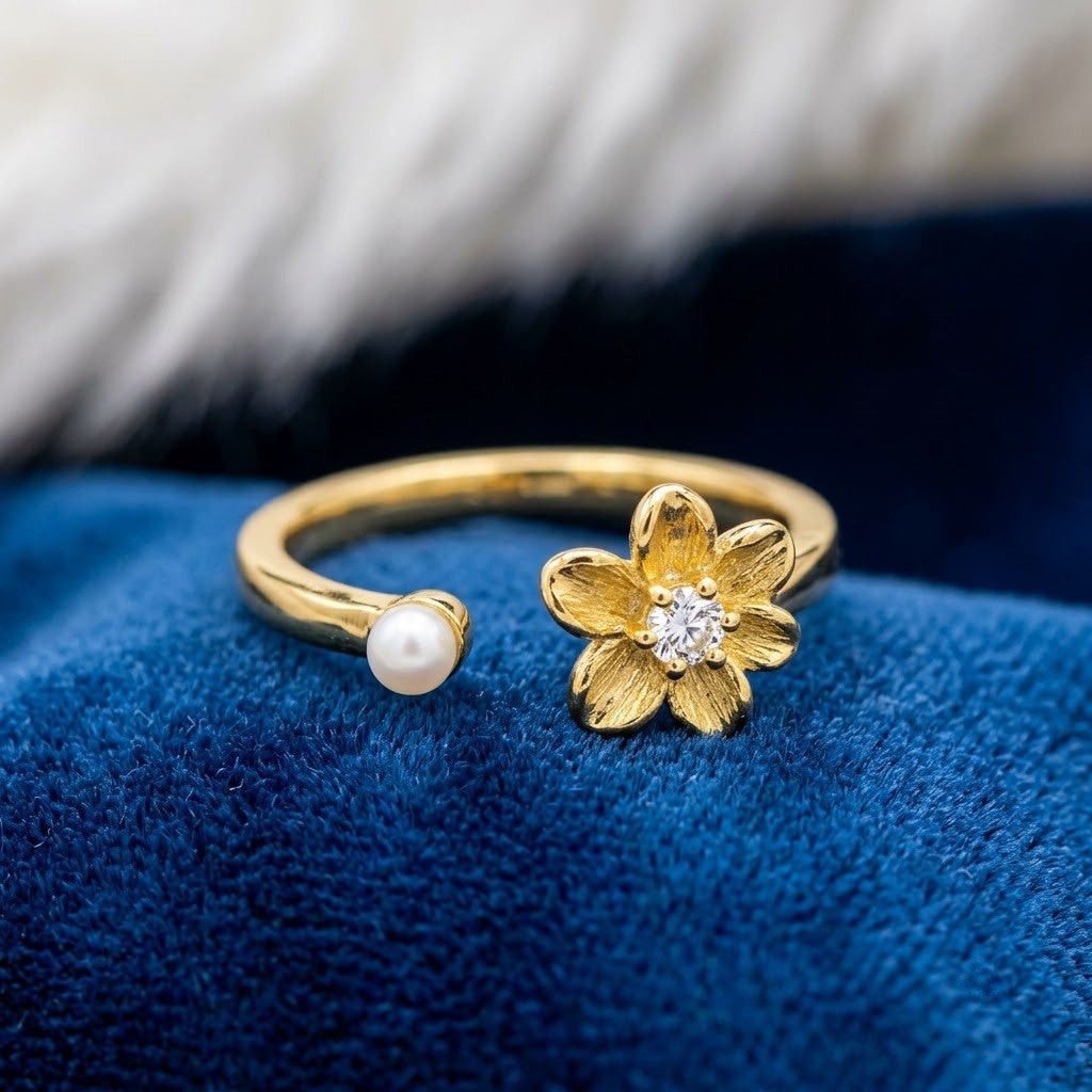 Spinning Sunflower Fidget Meditation Adjustable Ring - View 4