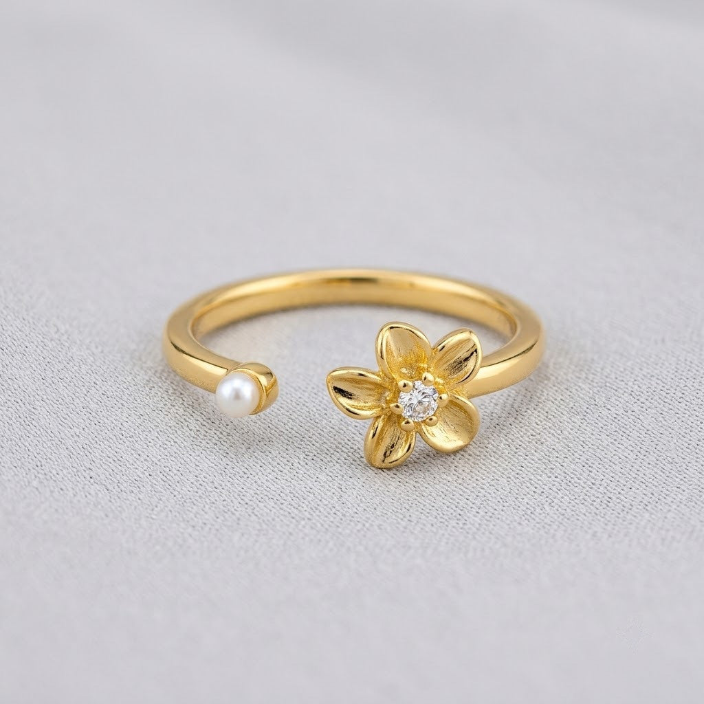 Spinning Sunflower Fidget Meditation Adjustable Ring - View 7