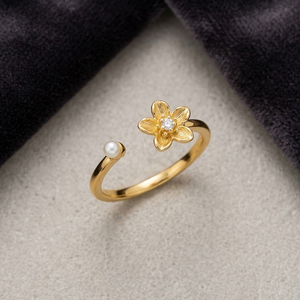 Spinning Sunflower Fidget Meditation Adjustable Ring - View 8