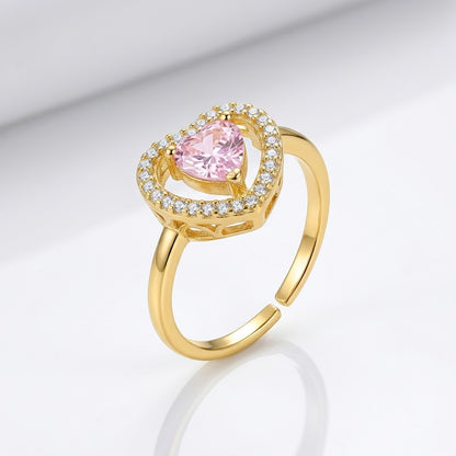 Pear Cut Pink Sapphire Solitaire Pavé Adjustable Ring - View 6