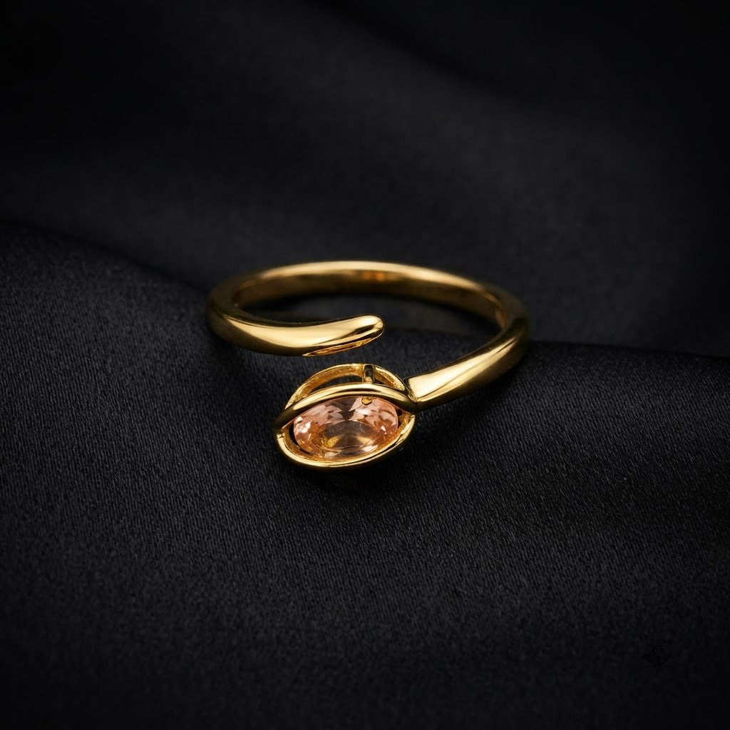 Pear Cut Violet Amethyst Teardrop Bypass Adjustable Ring - View 2
