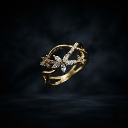 Infinity Criss-Cross Pavé Diamond Adjustable Ring - View 6
