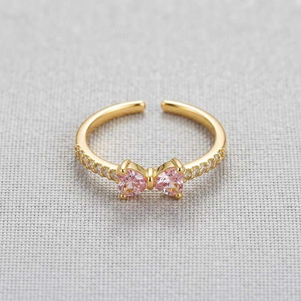 Blush Pink Marquise Crystal Dainty Adjustable Ring - View 8