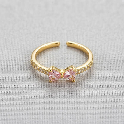 Blush Pink Marquise Crystal Dainty Adjustable Ring - View 8