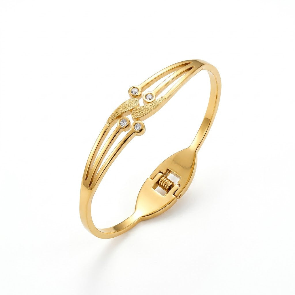 Tri-Strand Celestial Shooting Star Bypass Bangle - 01 Studio Shot