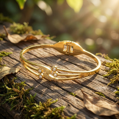 Tri-Strand Celestial Shooting Star Bypass Bangle - 05 Lifestyle