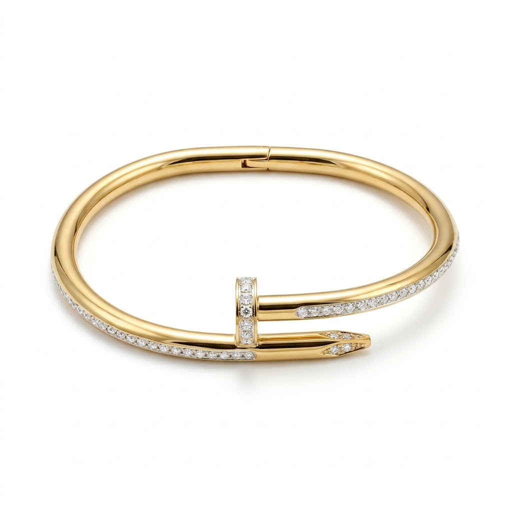 Luxury Pavé Crystal Curved Nail Kada Bangle - 01 Studio Shot