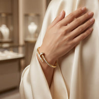 Luxury Pavé Crystal Curved Nail Kada Bangle - 02 Model Shot