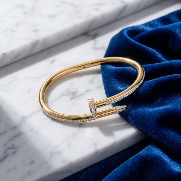 Luxury Pavé Crystal Curved Nail Kada Bangle - 04 Creative Shot