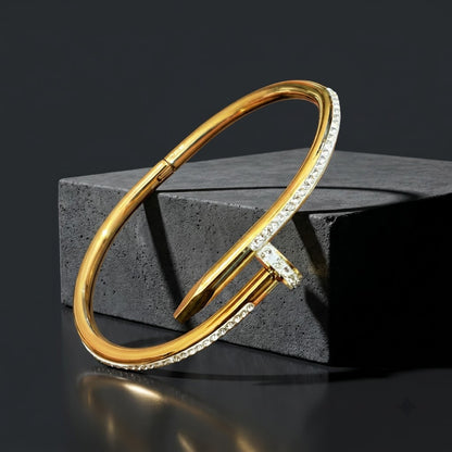 Luxury Pavé Crystal Curved Nail Kada Bangle - 06 Editorial