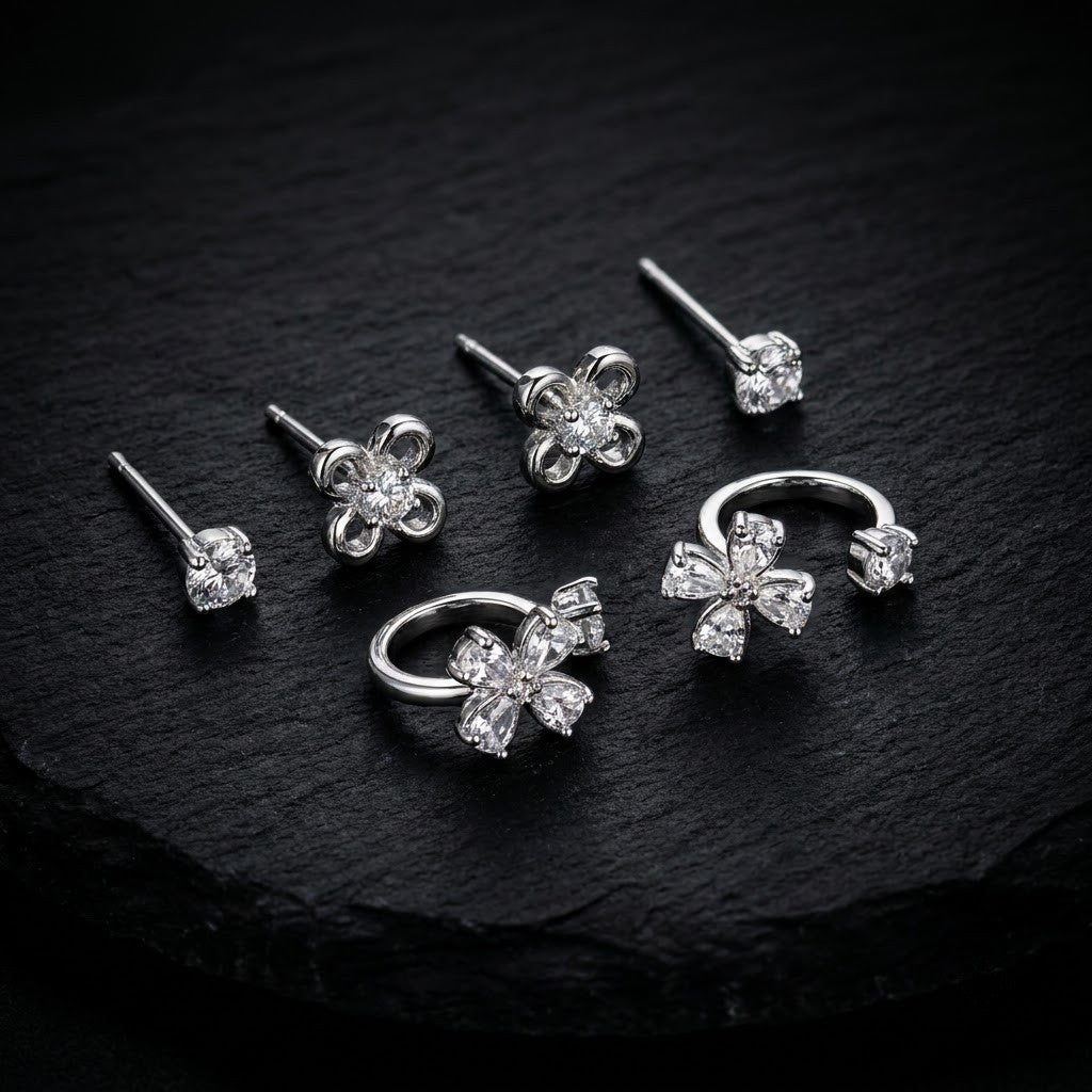 Luxe Stacking 3-Pair Earring Set | 18K Gold Plated | Anti-Tarnish Demi-Fine Sweat-Proof - ANUSI Demi-Fine Jewelry Shot 7