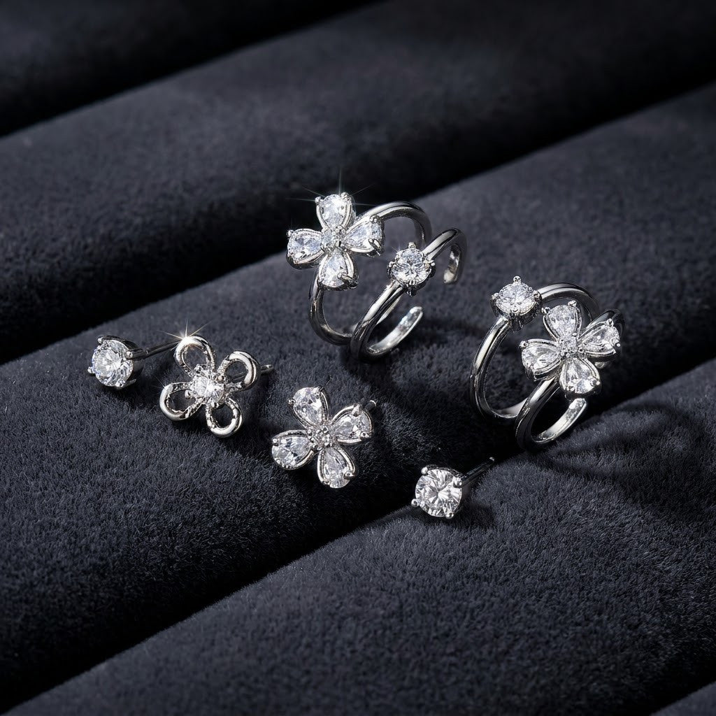 Luxe Stacking 3-Pair Earring Set | 18K Gold Plated | Anti-Tarnish Demi-Fine Sweat-Proof - ANUSI Demi-Fine Jewelry Shot 6