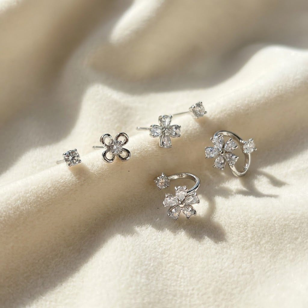 Luxe Stacking 3-Pair Earring Set | 18K Gold Plated | Anti-Tarnish Demi-Fine Sweat-Proof - ANUSI Demi-Fine Jewelry Shot 5