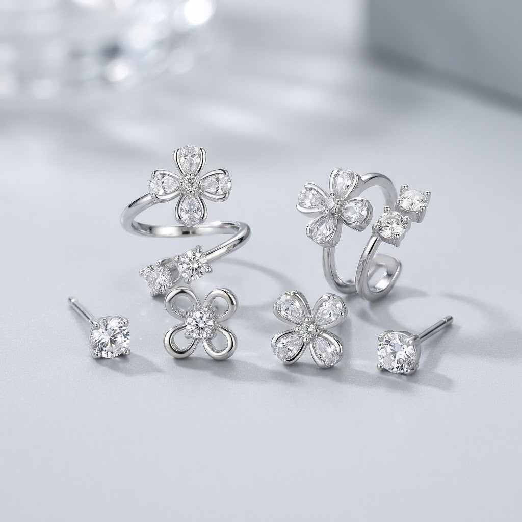 Luxe Stacking 3-Pair Earring Set | 18K Gold Plated | Anti-Tarnish Demi-Fine Sweat-Proof - ANUSI Demi-Fine Jewelry Shot 3